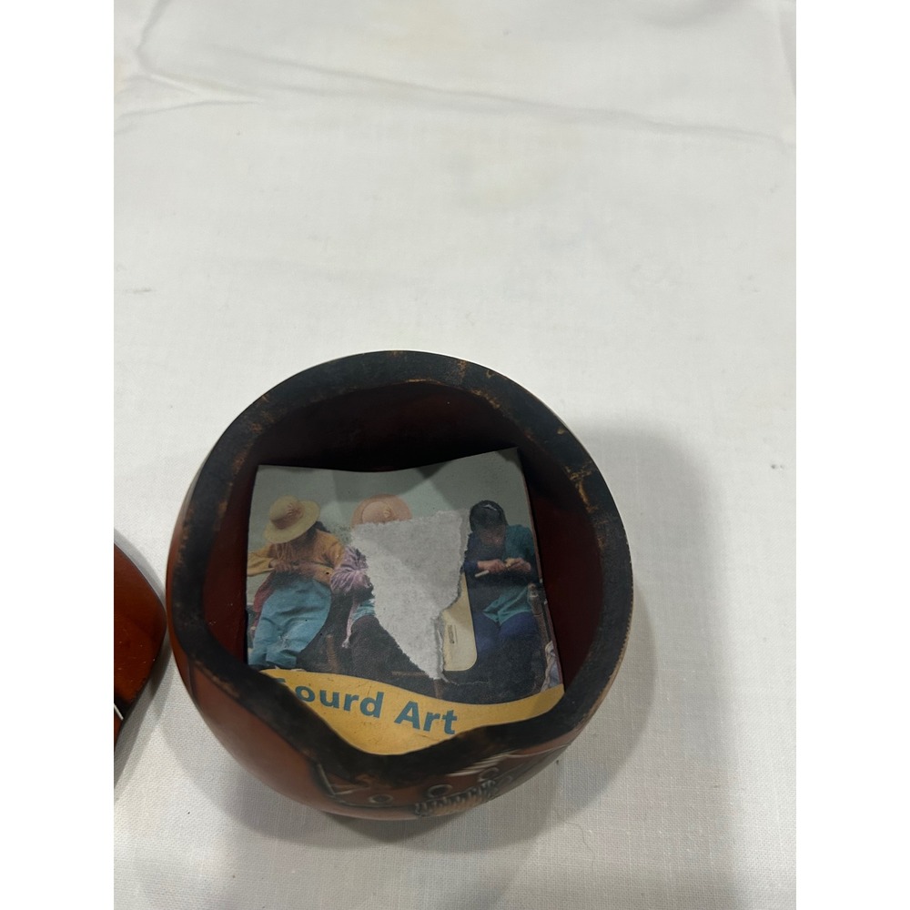 Lucuma Santa Claus Handcarved Gourd Trinket Box Folk Art Christmas Decor Small - Picture 5 of 7